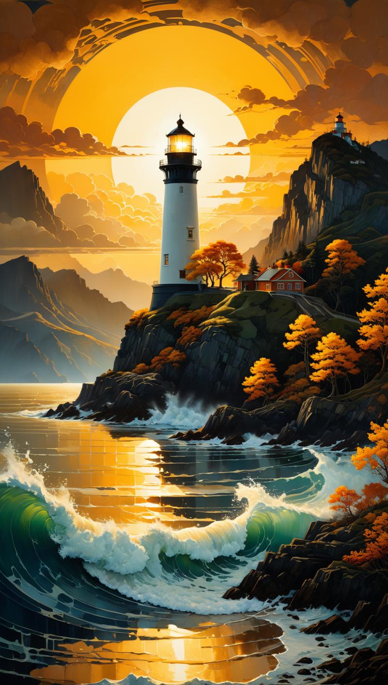 01320-3888589621-very beautiful insanely detailed image of glowing seascape lighthouse in golden October_. beautiful golden mountains, bright dar.png